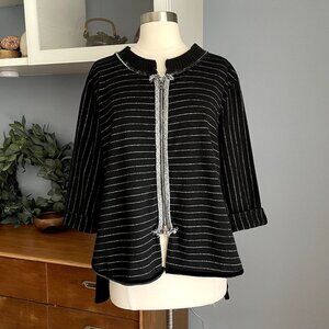 Crea Concept Striped Tunic Top Jacket Zip Lagenlook